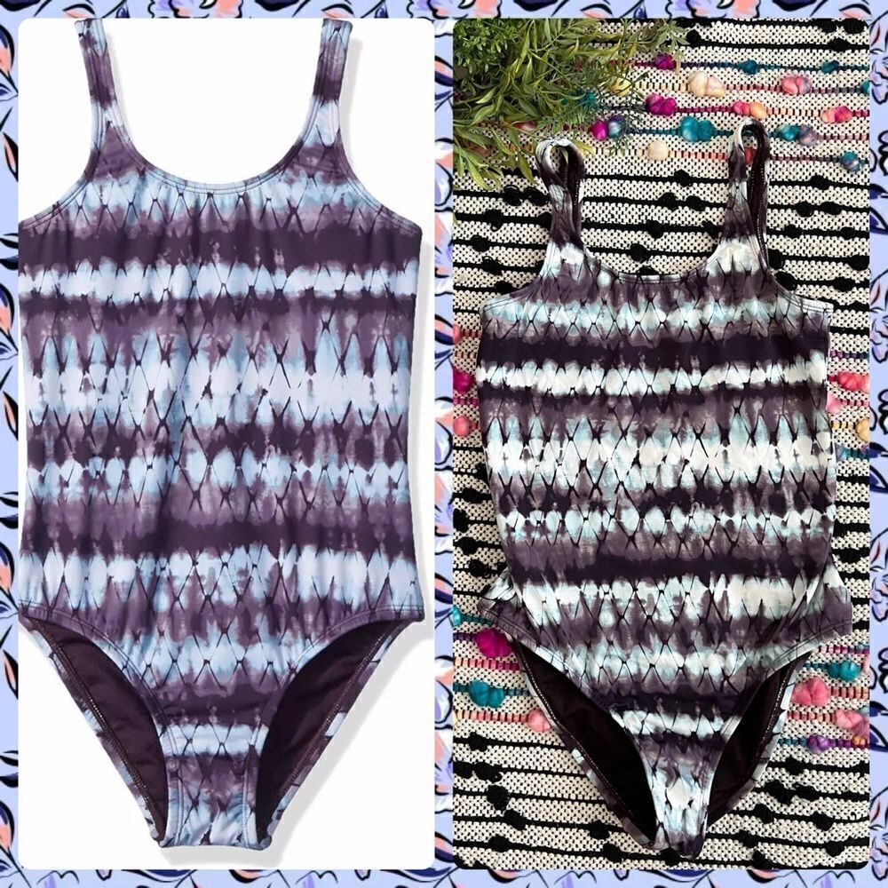 Hobie‎ Purple Blue Tie Dye One Piece Swimsuit Girls 10 See Details